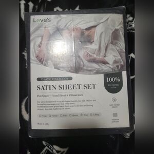 Love's Cabin Black Satin Sheet Set King Size